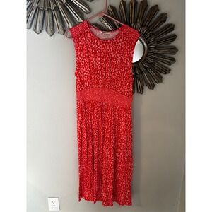 Boden Red Textured Midi Dress